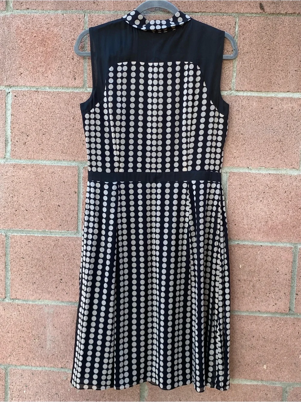 Tory Burch black and white polka dot silk shirtdress